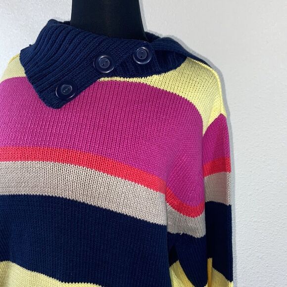 New Liz&co Woman Sweater Stripes Size 1X - Picture 3 of 10